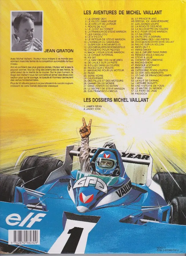 Verso de l'album Michel Vaillant Tome 7 Les casse-cou