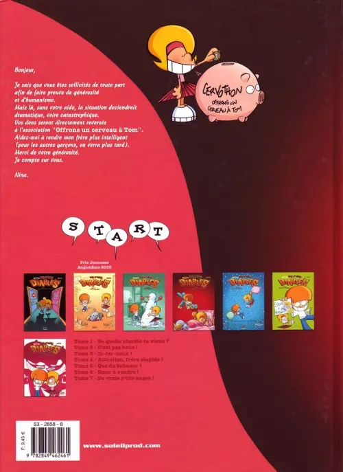 Verso de l'album Les P'tits diables Tome 4 Attention, frère stupide !