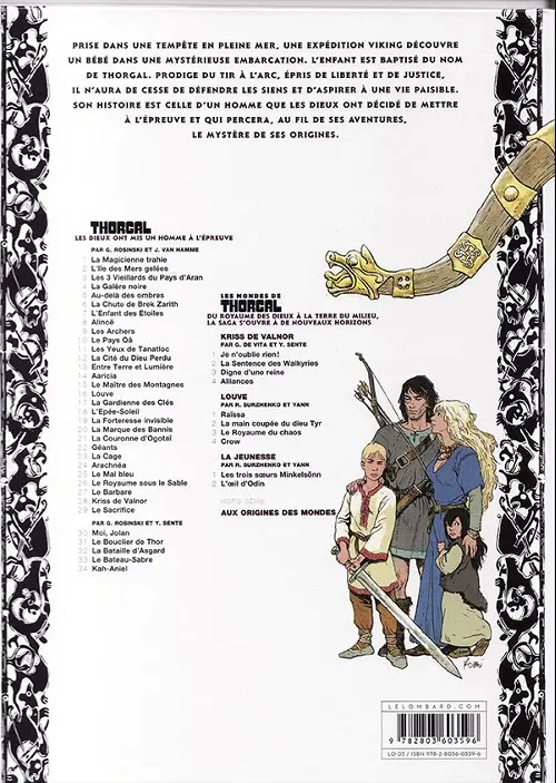 Verso de l'album Thorgal Tome 2 L'Île des Mers gelées