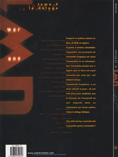 Verso de l'album Universal War One Tome 4 Le déluge