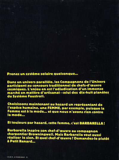 Verso de l'album Barbarella Tome 3 Le Semble-Lune