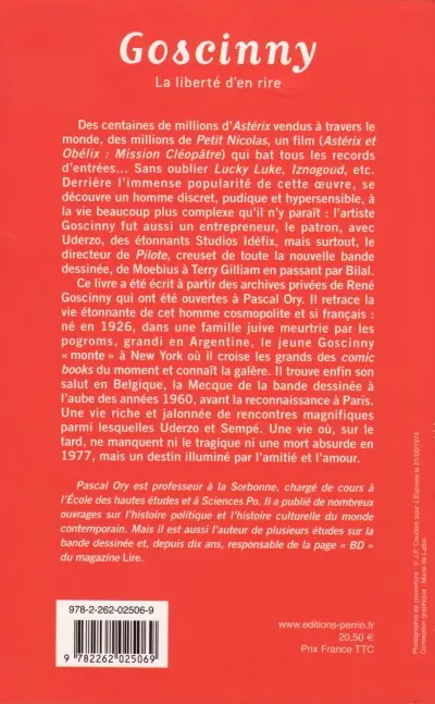 Verso de l'album Goscinny (1926-1977) : la liberté d'en rire