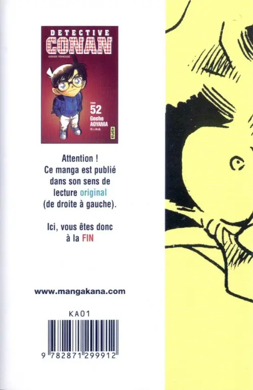 Verso de l'album Détective Conan Tome 52
