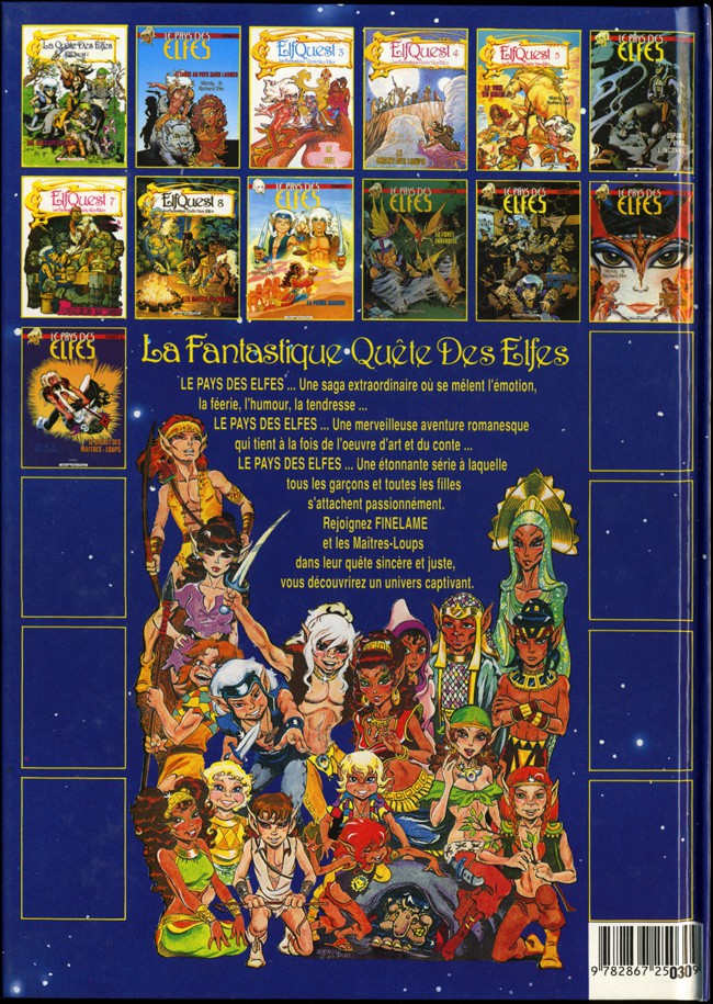 Verso de l'album ElfQuest - La Fantastique quête des elfes Tome 13 Le secret des maîtres-loups