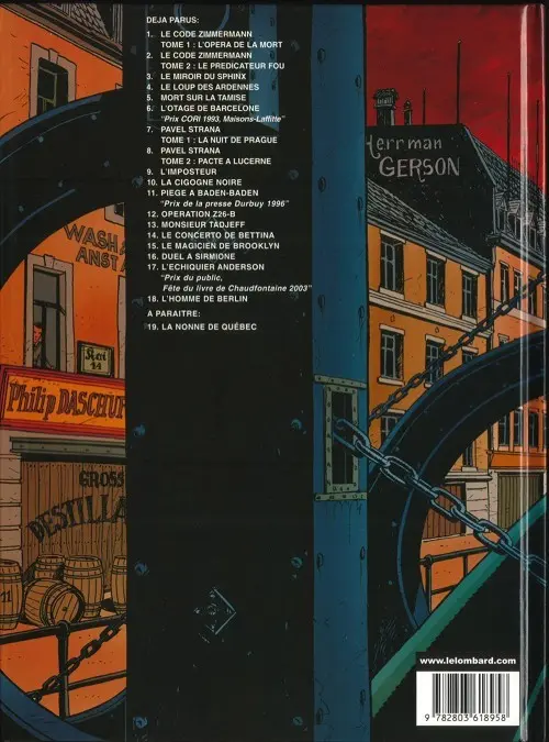 Verso de l'album Victor Sackville Tome 18 L'homme de Berlin