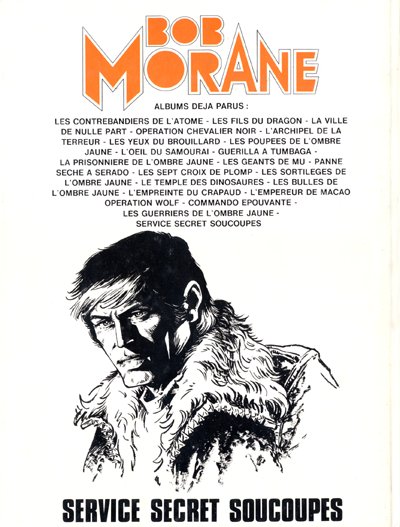 Verso de l'album Bob Morane Tome 31 Service secret soucoupes
