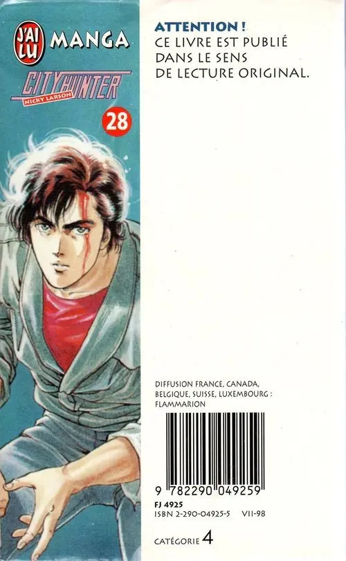 Verso de l'album City Hunter - Nicky Larson 28 L'Issue du combat !!