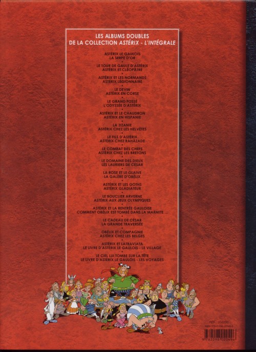 Verso de l'album Astérix L'Intégrale Volume 18 Le ciel lui tombe sur la tête - Le livre d'Astérix Le Gaulois / Les voyages