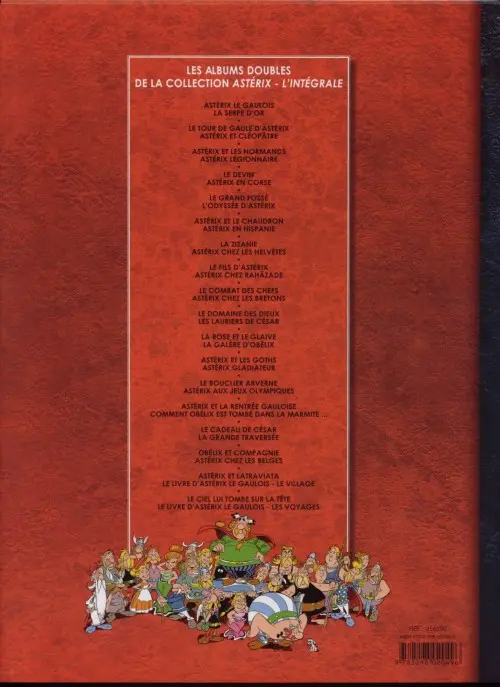 Verso de l'album Astérix L'Intégrale Volume 18 Le ciel lui tombe sur la tête - Le livre d'Astérix Le Gaulois / Les voyages