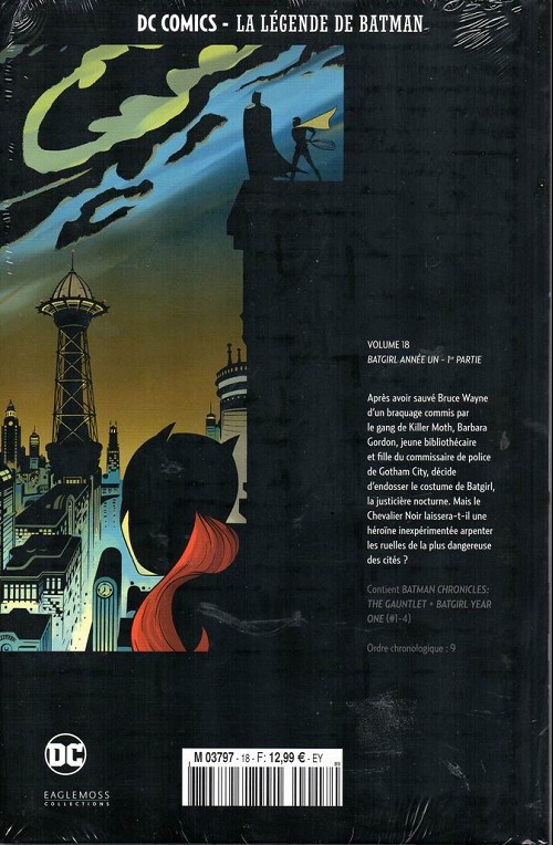 Verso de l'album DC Comics - La Légende de Batman Volume 18 Batgirl année un - 1re partie