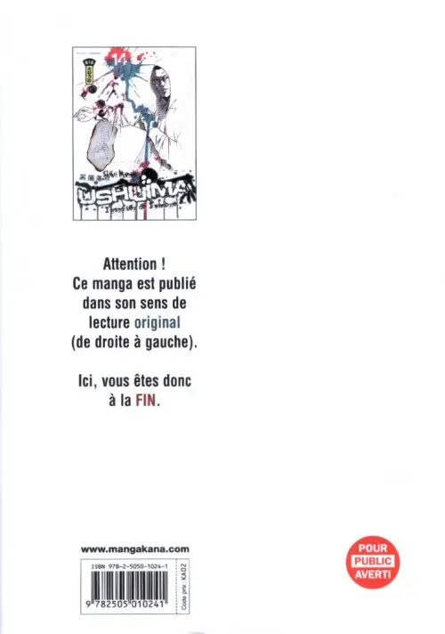 Verso de l'album Ushijima - L'usurier de l'ombre 14