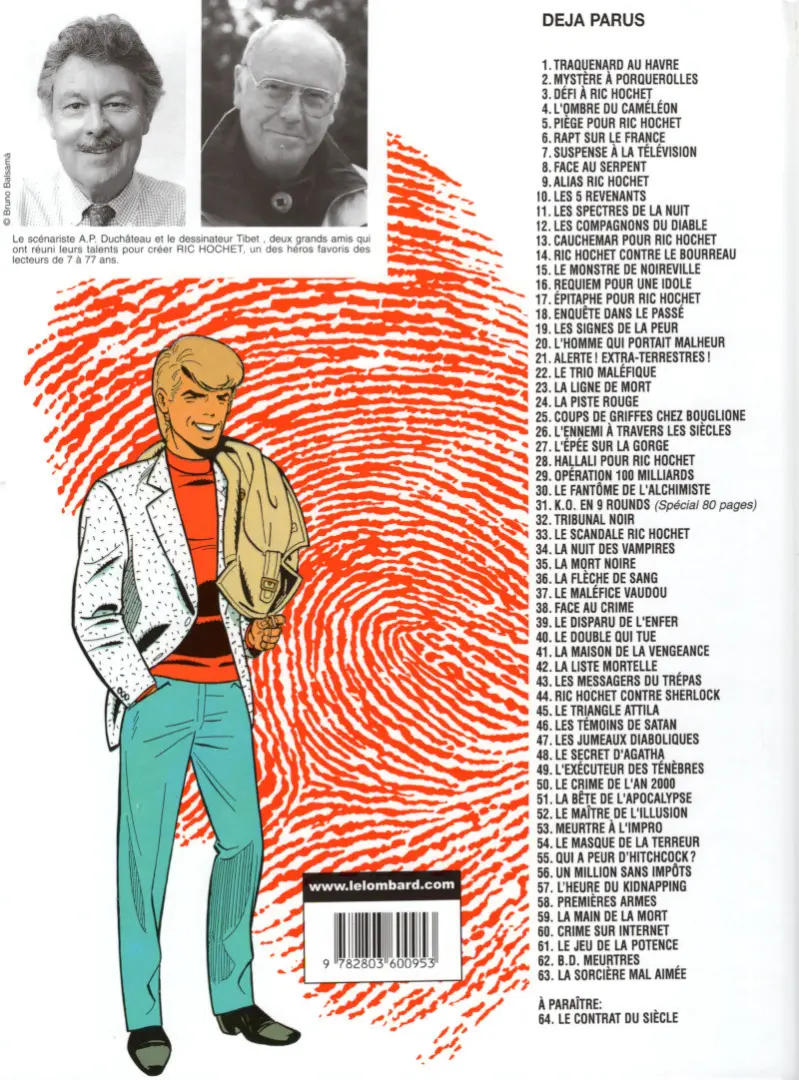 Verso de l'album Ric Hochet Tome 25 Coups de griffes chez Bouglione
