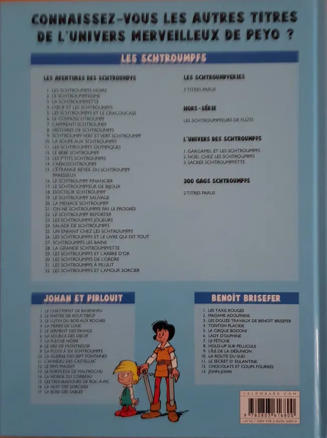 Verso de l'album Johan et Pirlouit Tome 17 La Rose des Sables