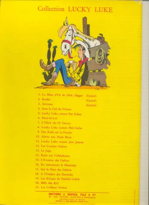 Verso de l'album Lucky Luke Tome 14 Ruée sur l'Oklahoma