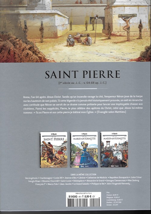 Verso de l'album Les grands personnages de l'Histoire en bandes dessinées Tome 44 Saint pierre