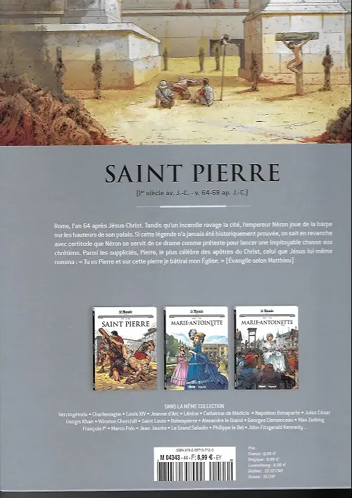 Verso de l'album Les grands personnages de l'Histoire en bandes dessinées Tome 44 Saint pierre