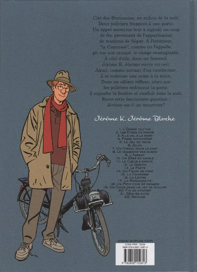 Verso de l'album Jérôme K. Jérôme Bloche Tome 15 La Comtesse