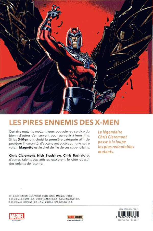 Verso de l'album X-Men Black Les vilains mutants