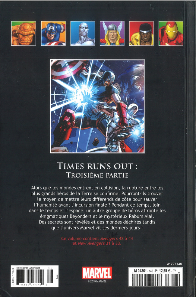 Verso de l'album Marvel Comics - La collection de référence Tome 148 Time Runs Out - Troisième Partie