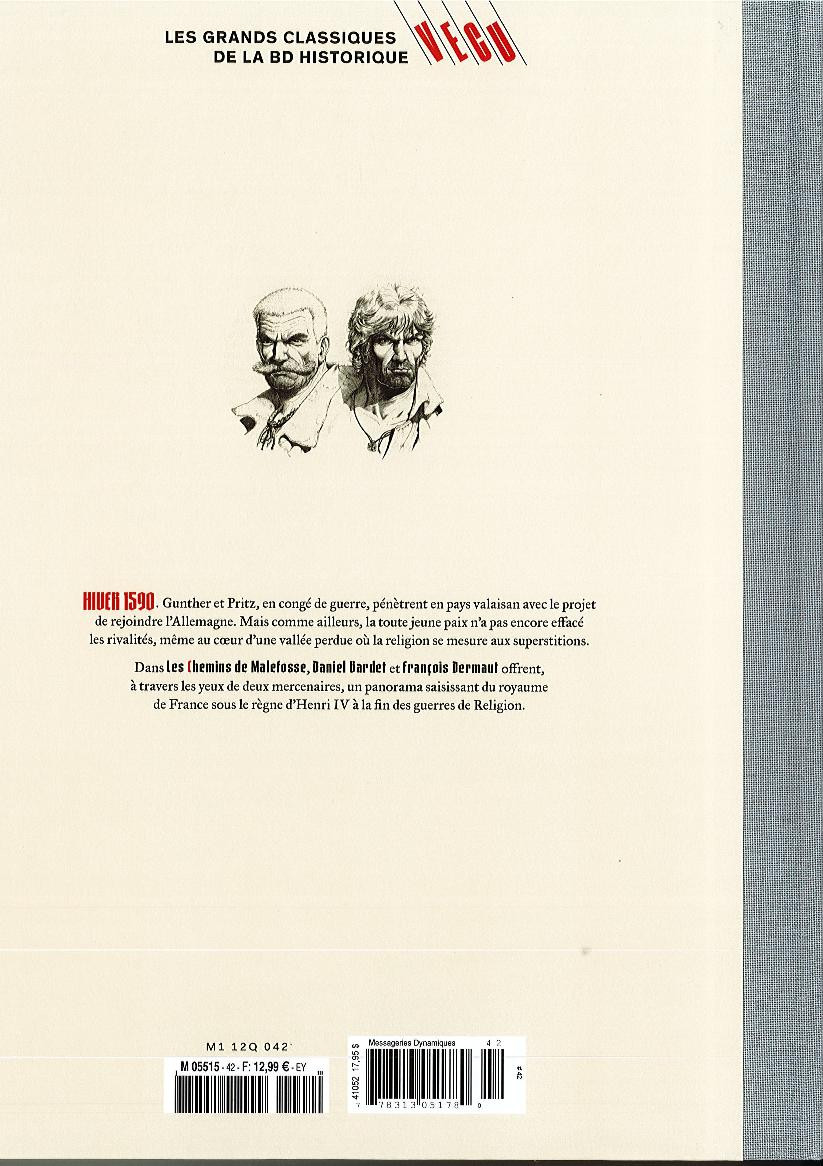 Verso de l'album Les grands Classiques de la BD Historique Vécu - La Collection Tome 43 Les Chemins de Malefosse - Tome VI : Tschäggättä