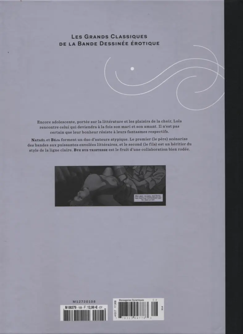 Verso de l'album Les Grands Classiques de la Bande Dessinée Érotique - La Collection Tome 108 Bye bye tristesse