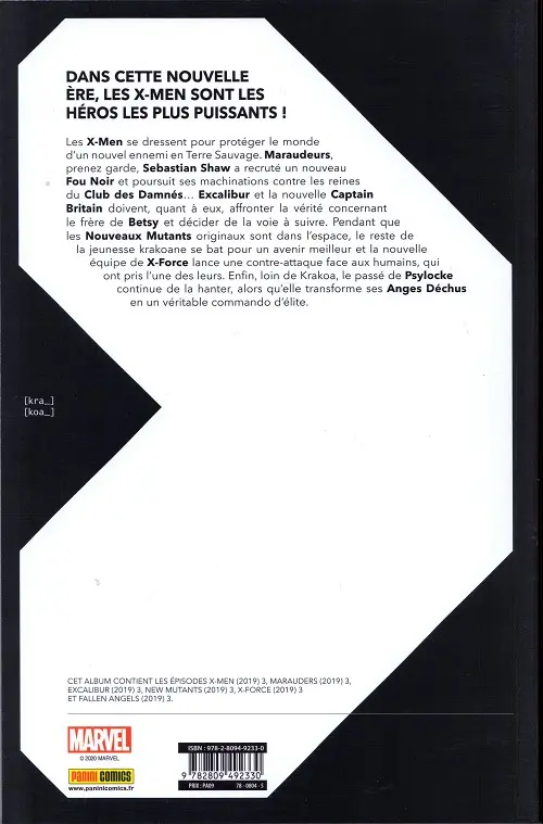 Verso de l'album Dawn of X Volume 03