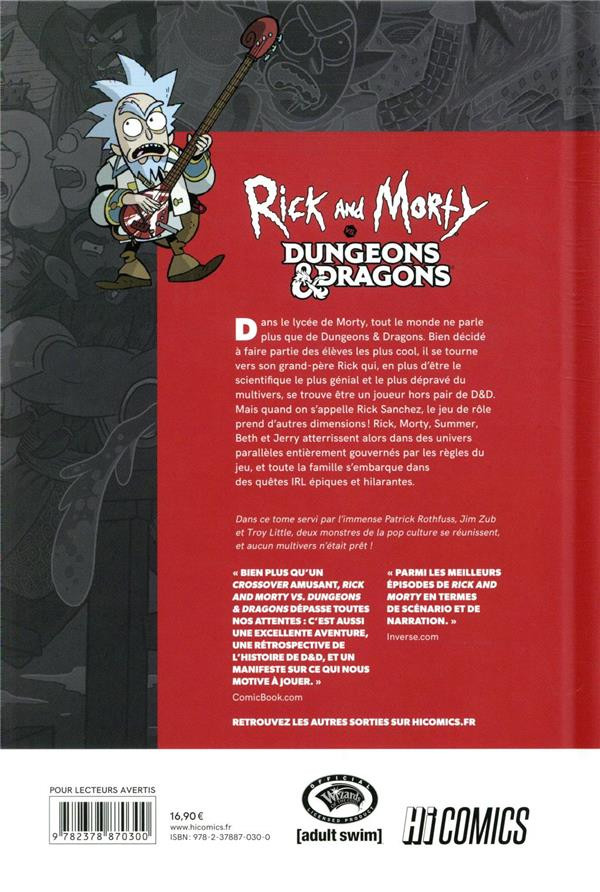Verso de l'album Rick and Morty vs. Dungeons & Dragons Tome 1