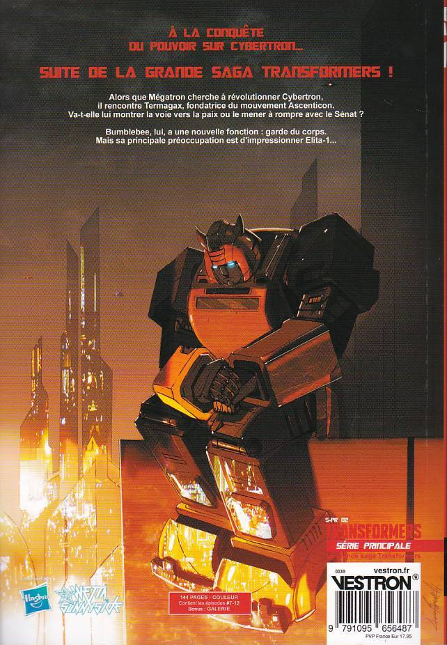 Verso de l'album Transformers Volume 2