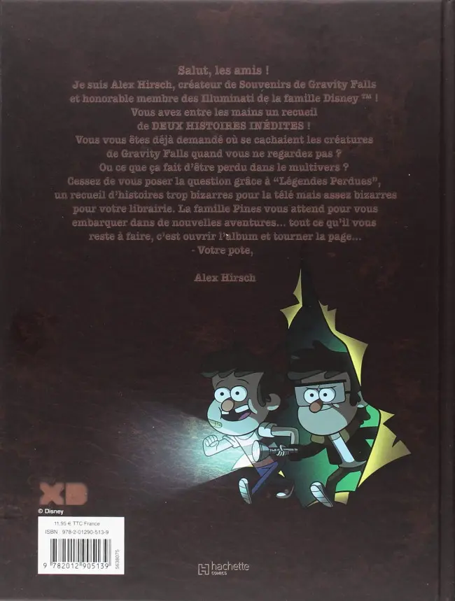 Verso de l'album Gravity Falls - Légendes Perdues