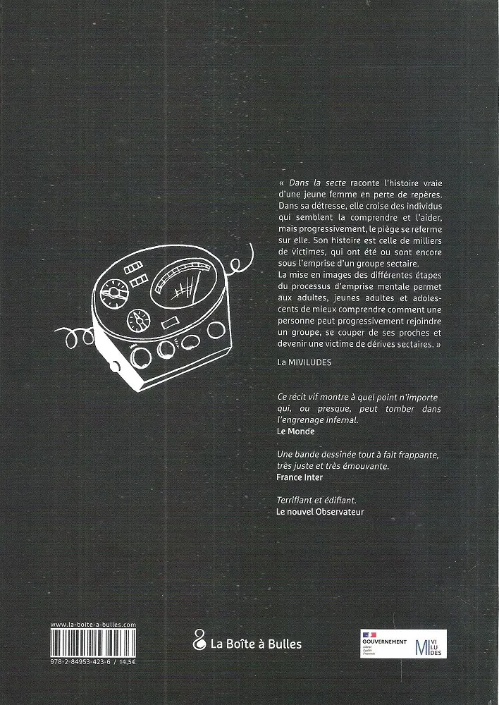 Verso de l'album Dans la secte