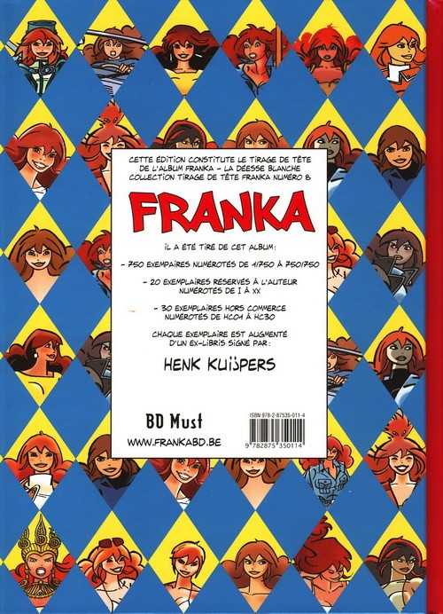 Verso de l'album Franka BD Must Tome 20 La Déesse blanche - Le Voyage d'Ishtar n°2