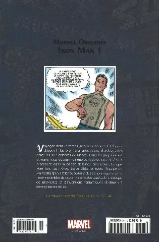 Verso de l'album Marvel Origines N° 6 Iron Man 1 (1963)