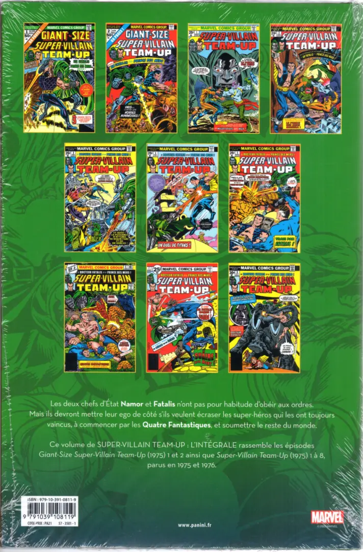 Verso de l'album Super-Villain Team-Up - L'intégrale Tome 1 1975-1976