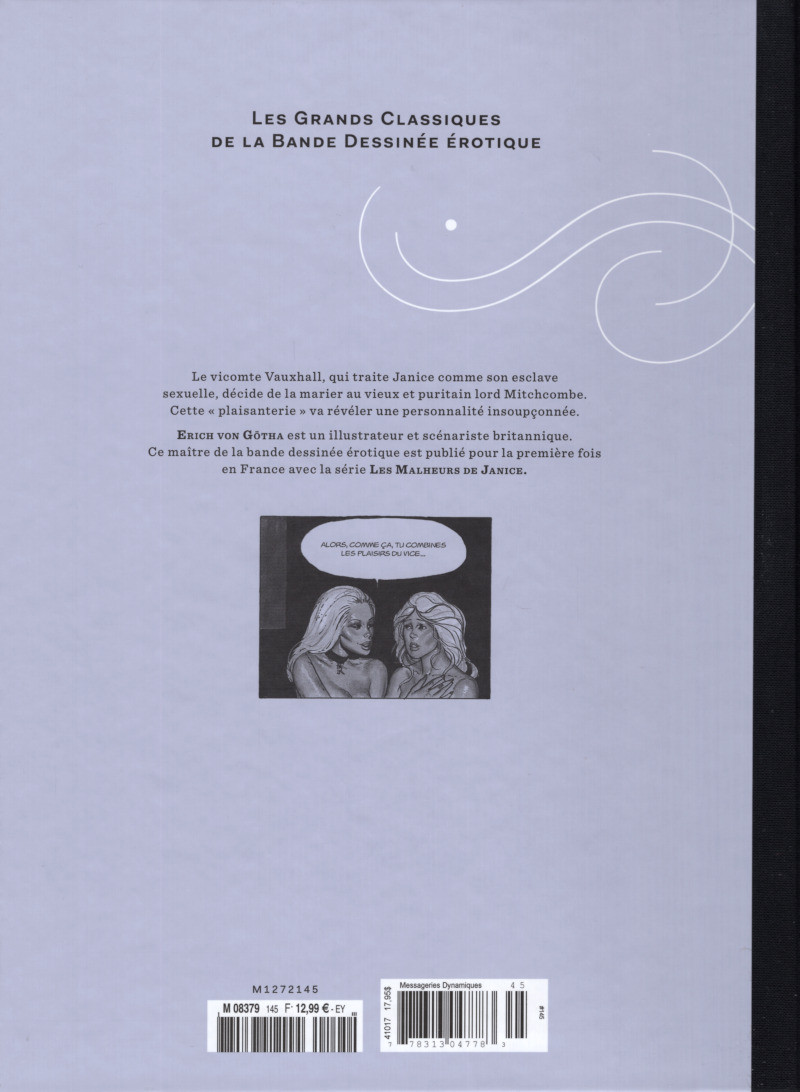 Verso de l'album Les Grands Classiques de la Bande Dessinée Érotique - La Collection Tome 145 Les malheurs de Janice - Tome 2
