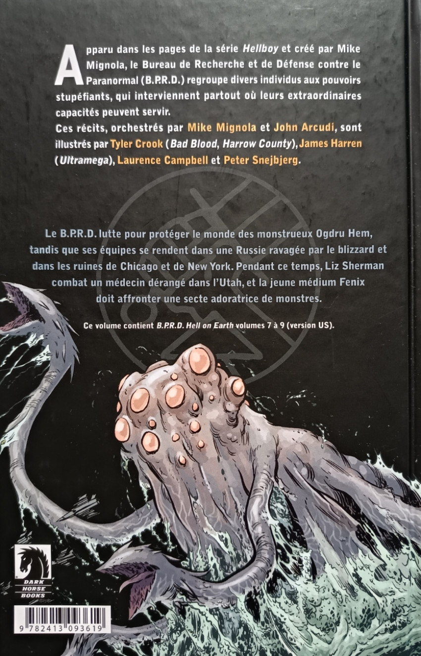 Verso de l'album B.P.R.D. - L'Enfer sur Terre Intégrale Volume 3