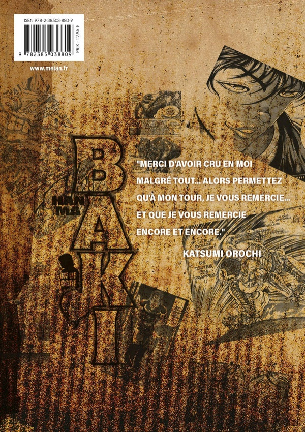 Verso de l'album Hanma Baki 10