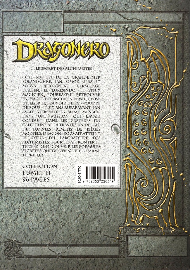 Verso de l'album Dragonero Tome 2 Le Secret des alchimistes