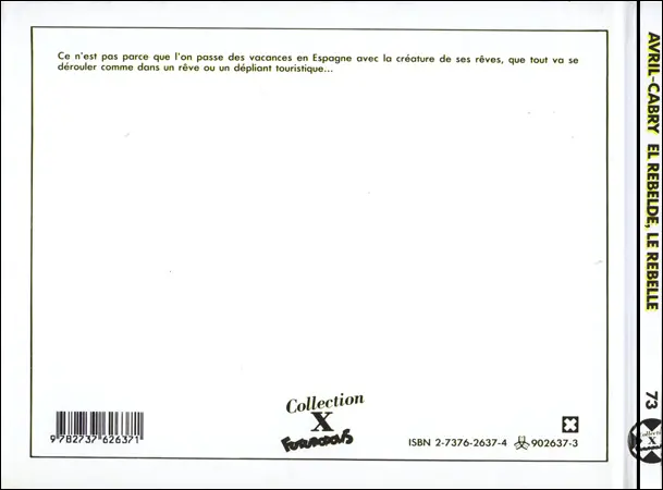 Verso de l'album El Rebelde, le rebelle