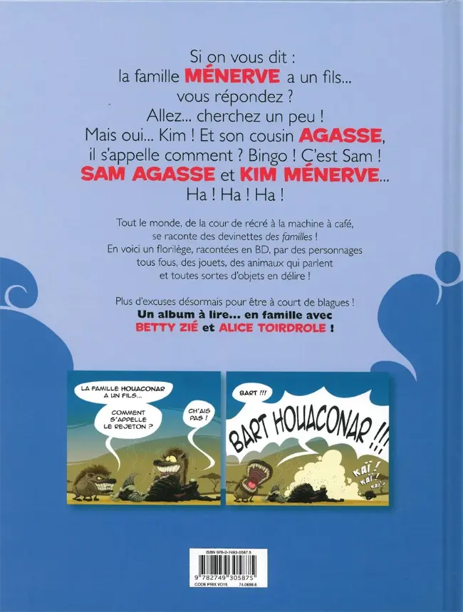 Verso de l'album La famille Tome 2 Ouinlamérick a une fille… Comment s'appelle-t-elle ? Cécile !