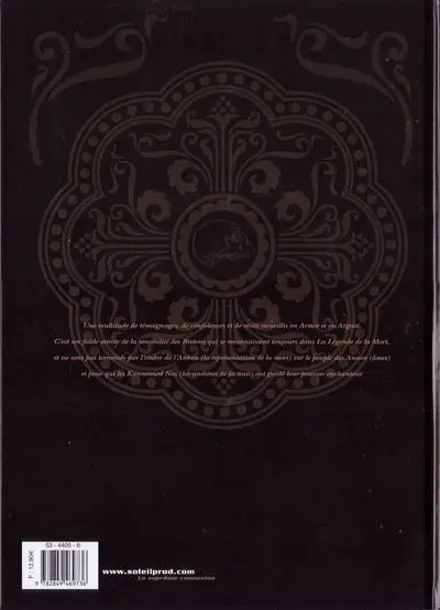 Verso de l'album La Légende de la mort Livre 1