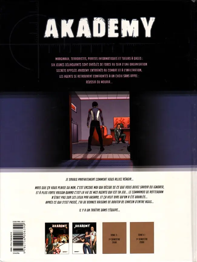 Verso de l'album Akademy Tome 2 À balles réelles