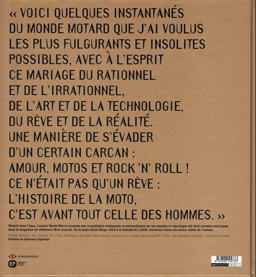 Verso de l'album Moto Visions graphiques