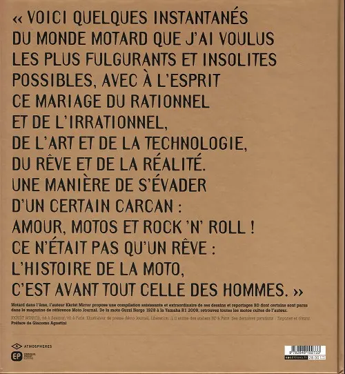 Verso de l'album Moto Visions graphiques