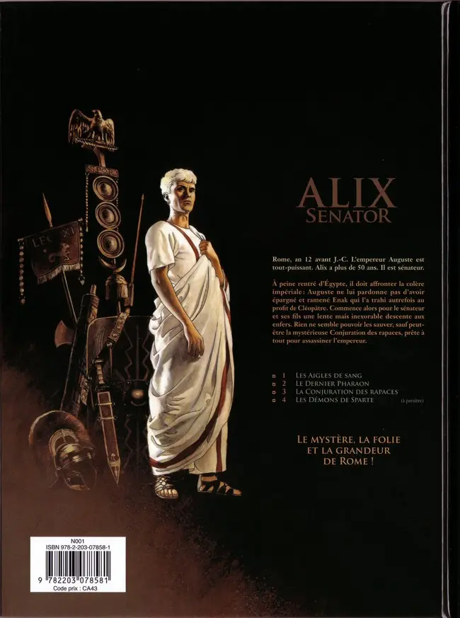Verso de l'album Alix Senator Tome 3 La Conjuration des rapaces