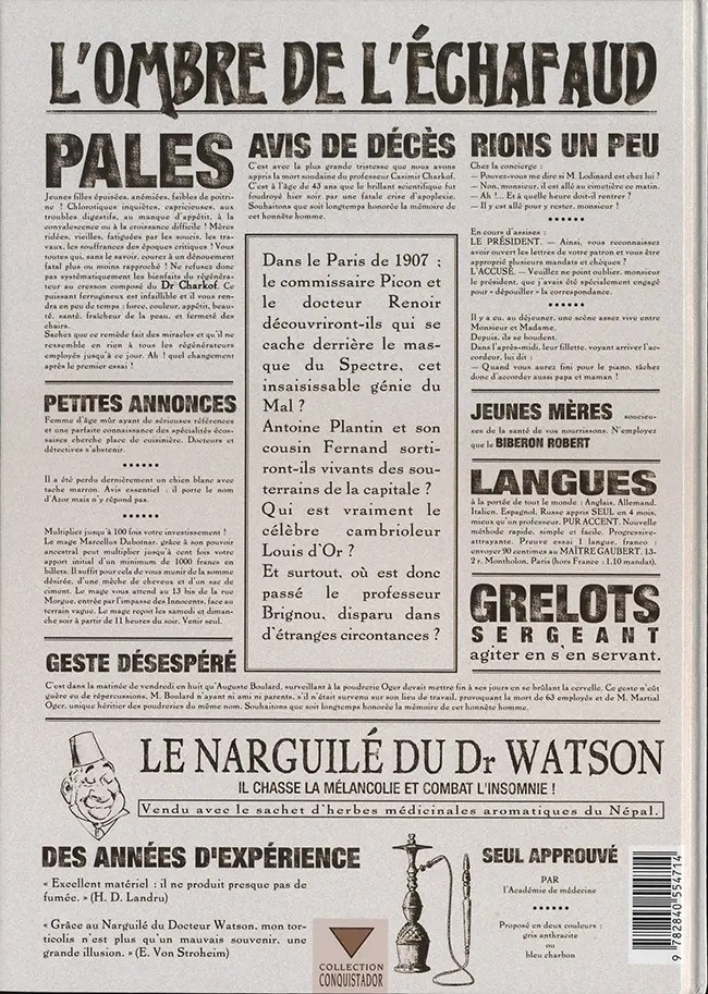 Verso de l'album L'Ombre de l'échafaud Tome 1 L'affaire Brignou