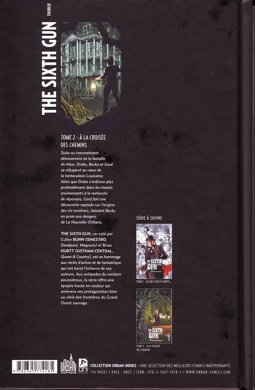 Verso de l'album The Sixth Gun Tome 2 À la croisée des chemins