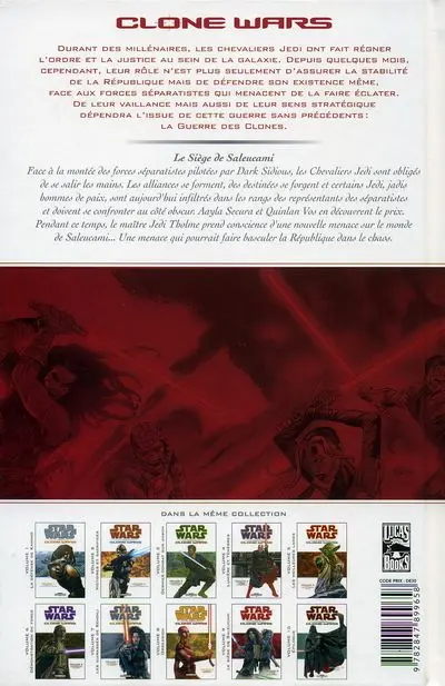 Verso de l'album Star Wars - Clone Wars Tome 9 Le siège de Saleucami