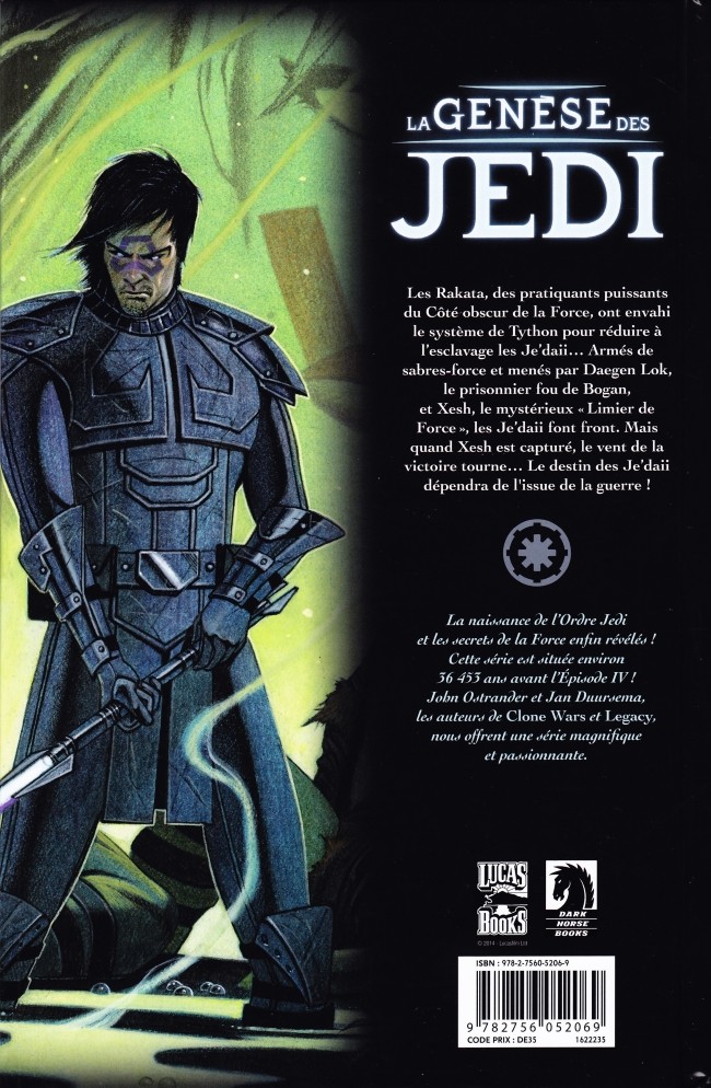 Verso de l'album Star Wars - La Genèse des Jedi Tome 3 La Guerre de la Force