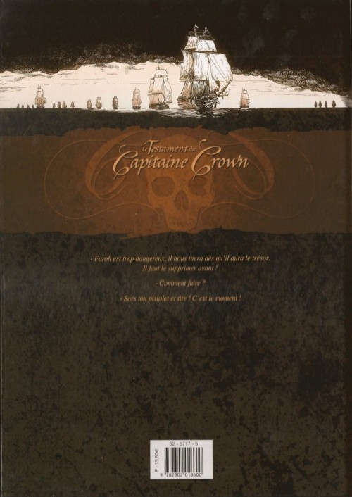 Verso de l'album Le Testament du Capitaine Crown Tome 2 L'or des damnés