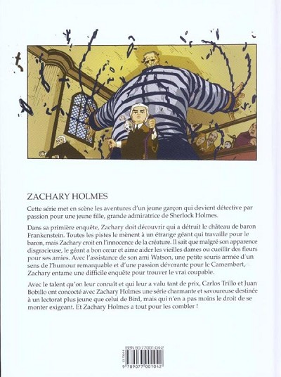 Verso de l'album Zachary Holmes Tome 1 L'affaire du monstre